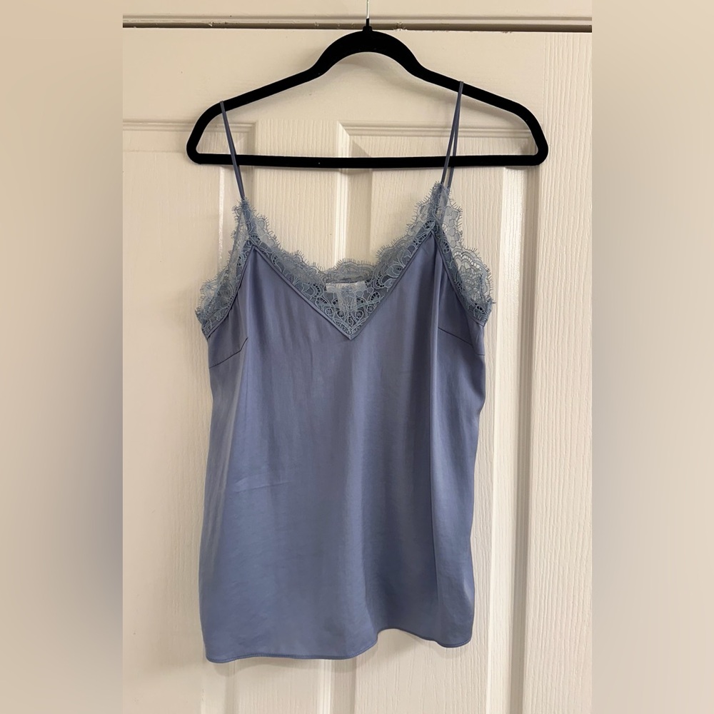 H&M Gray-blue Lace Detail Top